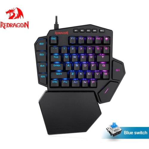 Redragon DITI K585 RGB 42 Key One-handed Mechanical Gaming Keyboard Blue Switch 7 programmable macro For Game Laptop PC phone