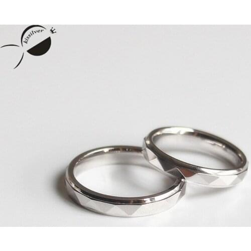 Free Carving Letter 925 Silver Ring Women Lovers Anniversary Silver Female Fashion Jewelry Statement Wedding Couple Rings Silver