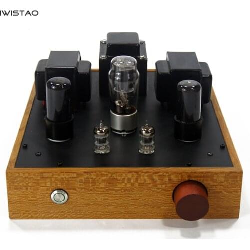 IWISTAO Tube Amplifier 2X4.8W Single-ended Class A Tube 6J1 Drive 6P6P 5Z4P Rectifier Retro-style Wood Casing