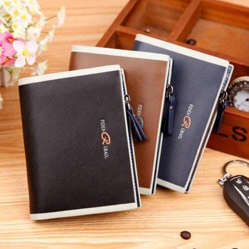Hot Sale Mens Leather Wallets With Zipper Coin Purse Hasp Billfold Multifunctional Male Credit Card Holder 3 Colors