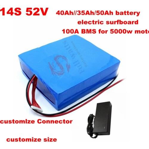 14S 52v 40Ah 50Ah 35Ah li-ion battery 48v lipo electric surfboard jet board life foil efoil hydrofoil fliteboard 100A BMS motor