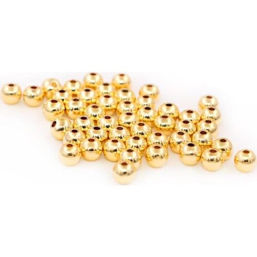 Mestylish 100pcs/lot 4mm 6mm 8mm Gold Round Copper Spacer Beads For DIY Bracelet Jewelry Handemade Making
