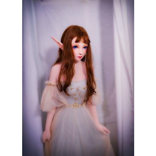 MO623)Super Quality Handmade Female Resin Half Face Long Ears Elf Mask Cosplay Kigurumi Mask Crossdresser Doll