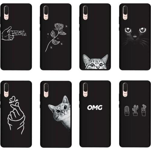 QAQsam 5.84" Soft Silicone For Huawei P 20 P20 Pro Case Cover Painting Matte Phone For Huawei P20 Lite Cases Funda