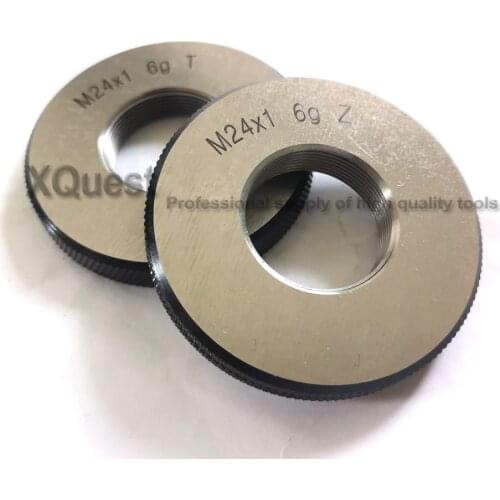2pcs 6G Metric thread ring gauge set M24 M24X3 M24X2 M24X1.5 M24X1 T Z go no go Fine screw thread ring gage tools m24*1 m24*1.5