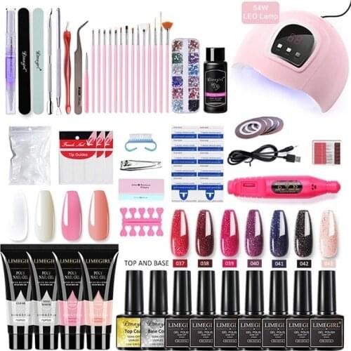 Limegirl UV/LED Lamp Nail Set For Manicure Kit Color Gel Varnish Set Nail Drill Machine Kit Nail File Tool Nail Extension Set