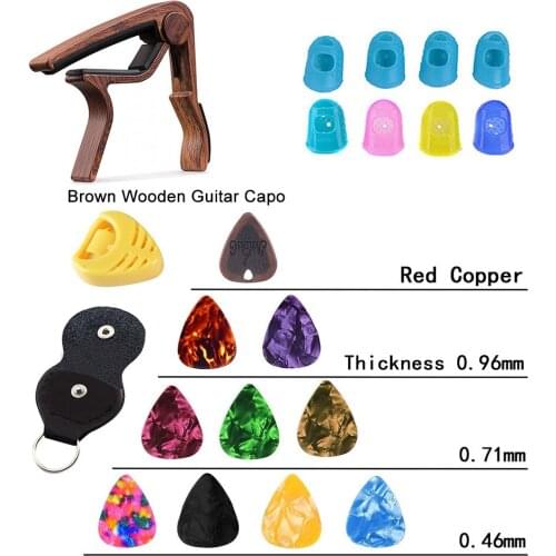 Portable Guitar Beginner Tools Fittings Adjustable Capo Pick Finger Set Collocation Suit