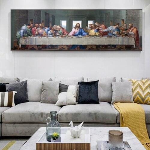 Last Supper Paintings On The Wall Art Canvas Prints By Da Vinci Christian Decorative Picture Bedside painting Home Decor Cuadros
