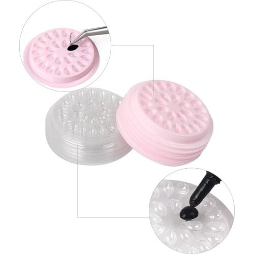 Pink Or White Glue Gasket Eyelash Glue Holder Adhesive Pallet Eyelash Extension Glue Pads Stand On Eyelash Plastic Glue Holder