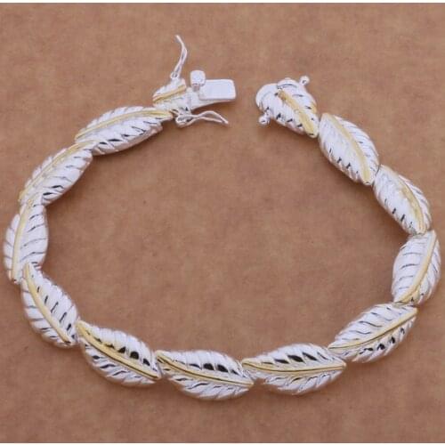 SL-AH109 Wholesale Silver Color Gift Women Lady Nice High Quality Fashion Jewelry The Two Color Feathers /bftajxaa Aesaivza
