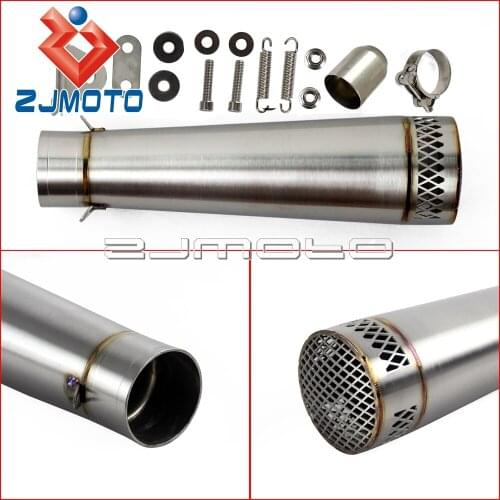 Titanium Motorcycle Dirt Bike Mesh Exhaust Muffler Street Bike Exhaust Silencer Pipe