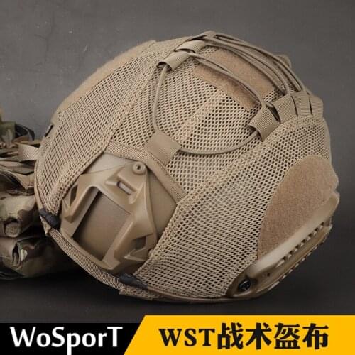Wosport fast tactical helmet equipment helmet cloth camouflage elastic rope mesh magic sticker nylon cloth