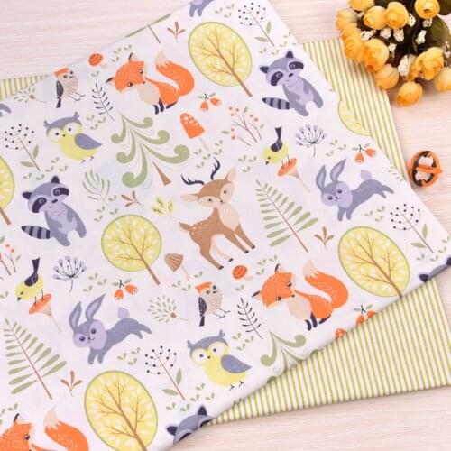 100% Cotton Fabric,Cartoon Aniaml DIY Sewing Patchwork Quilting Fat Quarters Material Tecido Cloth For Baby&Child Dress Textiles
