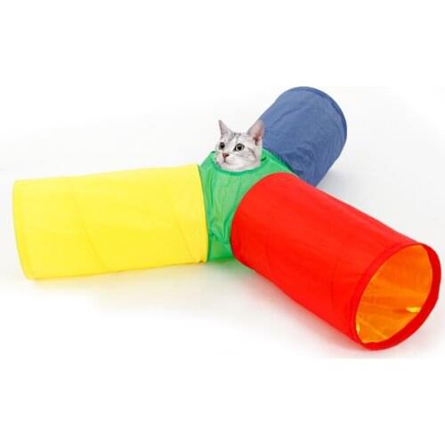 Pet Supplies Funny Playing Cat Tunnel Crinkle With Ring Bell Kitten Toy Collapsible Bulk Rabbit Tunnel Toys Play Tunnel