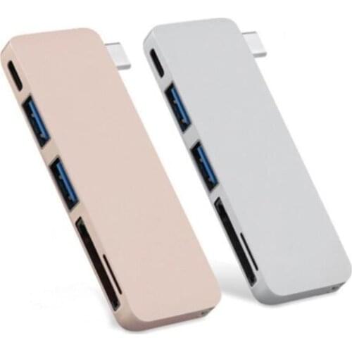 5 in 1 USB C USB 3.0 Type C HUB Multi Type C Splitter Adapter USB 3.0 OTG Combo Card Reader HUB for Macbook Chromebook