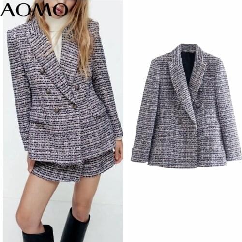 AOMO Women's Tweed Blazers