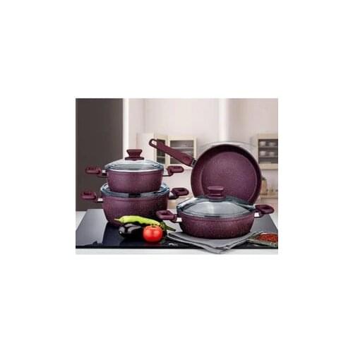 BioGranit cookware set 7 PCS Purple stylısh high quality nonstıck multı cookware set