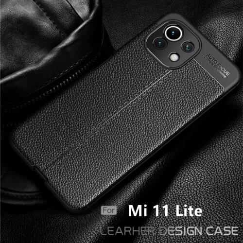 Cover For Xiaomi Mi 11 Lite Case For Mi 11 Lite Capas Armor Phone Coque Shockproof Bumper Soft TPU Leather For Mi 11 Lite Cover