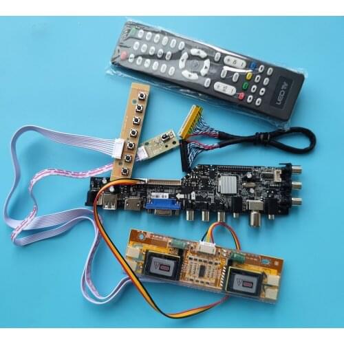 Kit LM170E01-TLBB/LM170E01-TLA8 board AV TV Digital LCD Panel HDMI-compatible VGA Controller 1280X1024 4 CCFL USB DVB-T remote