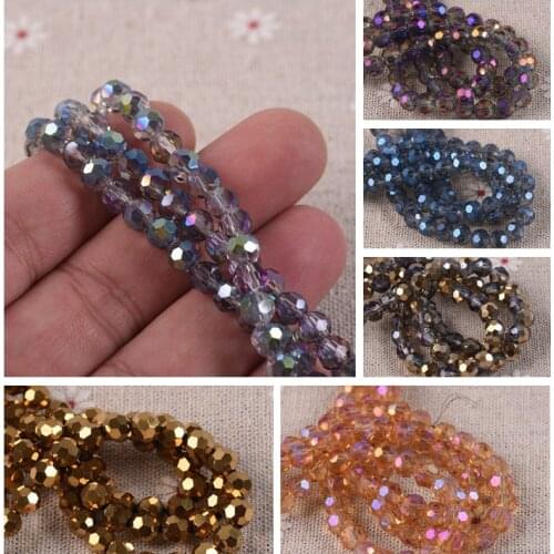 Round 32 Facets Cut Ball Plated Colors 3mm 4mm 6mm 8mm Faceted Crystal Glass Loose Spacer Beads Lot For Jewelry Making DIY