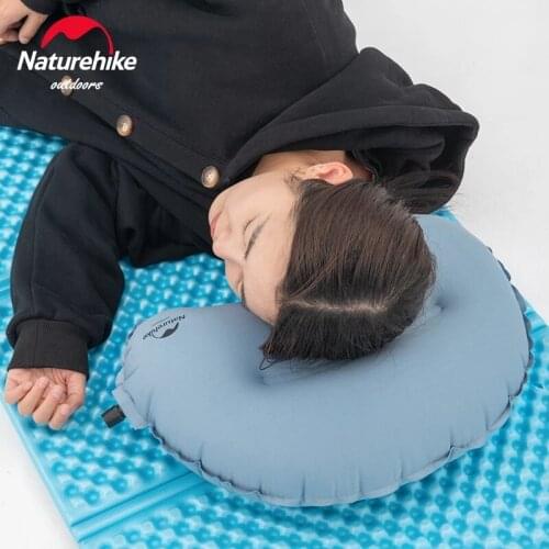 Naturehike Ultralight Sponge Pillow 250g Automatic Inflatable Soft 30D Waist Pillow Outdoor Camp Portable Household Bed Pillow