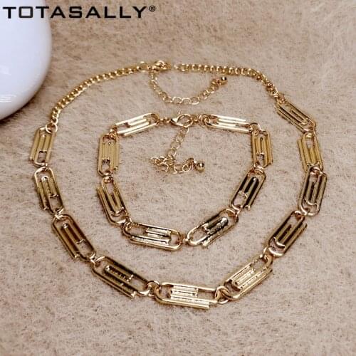 TOTASALLY Hip Hop Women Collar Necklaces Designer Fashion Alloy Payper Clips Linked Choker Necklace Minimalist Jewlery Dropship