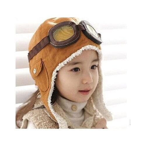 Newborn Kids Baby Boys Girls Pilot Aviator Warm Caps Autumn Winter Cute Toddler Hat Beanie Pilot Cap