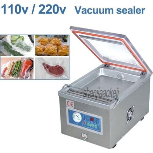 Vacuum food sealer commercial aluminum bag shrinking sealing machine DZ-260 home meat/fruit/vegetable packing machine 110/220V