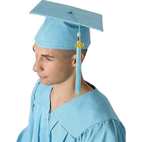Graduation Hat Unisex Decorative Polyester Adult Graduation Tassel Cap for Bachelor Graduation Party Academic Hat