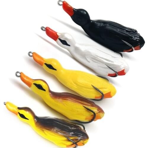 1Pcs 10.5cm 22g Duck Floating Soft Lure Shad Wobblers Silicone Fishing Lures Worm Artificial Bait Pike Fishing Tackle Crankbait