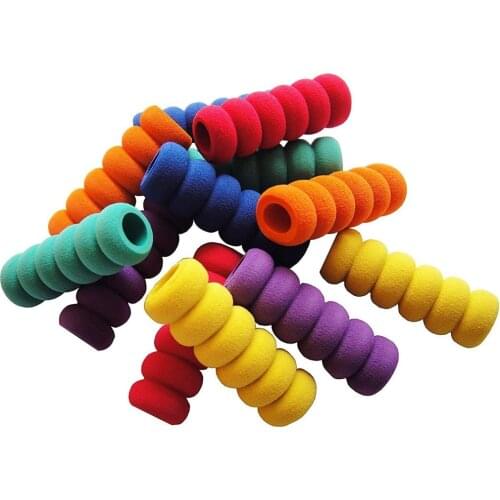 10Pcs Classics Soft Cushioned Foam Pencil Cover Non-slip Writing Aid Pencil Holder Pencil Gripper for Kids Students