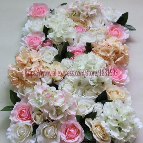 10pcs/lot Artificial rose flower wall wedding background decoration With leaves artificial flowers runner wedding TONGFENG