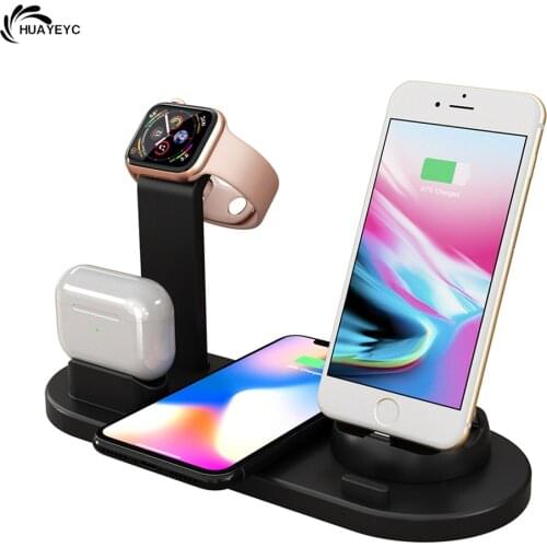 10W Qi Fast Wireless Charging Stand For Apple Watch 5 4 3 iPhone 12 11 X XS XR 8 Airpods Pro Samsung 6 in 1 Charger Dock Station