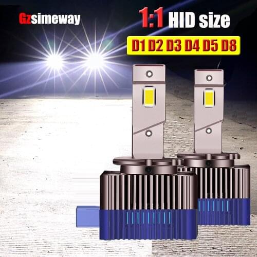 2PCS D1S LED Car Light Canbus D3S D1R D2S D4S D8S LED Plug and Play Headlight Bulb Turbo Lamp Auto 6000K 32000LM 70W Headlamp