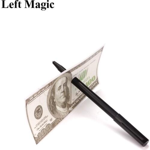 2 Pcs ( Crude Pen ) Thru Bill Penetration Dollar Bill Pen Magic Trick Ball Pen Brand Black Magician Toy G8189