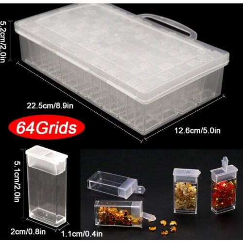 28/56/64 Slots Storage Box Diamond Painting Kits Nail Tool Beads Organizer
