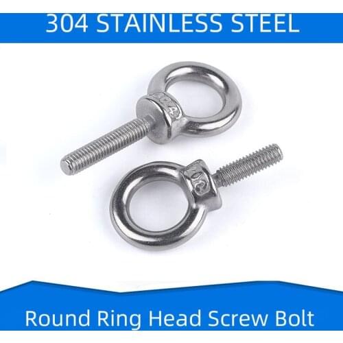 304 Stainless Steel O Shape Heavey Screw Bolt Hoop screws Round Hook Lift Circle Ring Fastener M3 M4 M5 M6 M8 M10 M12 M14 M16