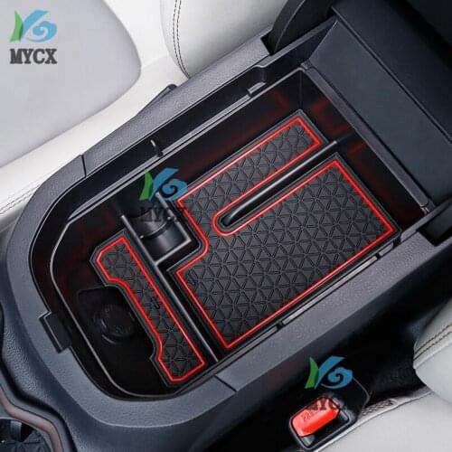 Auto Car Center Console Armrest Storage Box Tray Organizer Anti-Slip Mats Fit For Toyota RAV4 2019 2020 Car Accessories