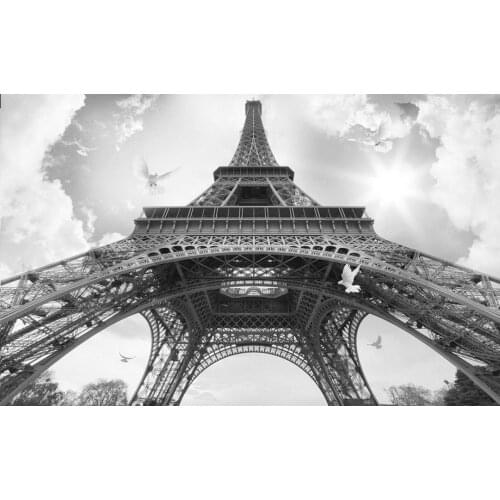 White and black 3d wallpaper modern for living room murals 3d room wallpaper landscape Home Decoration