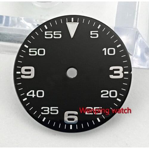 29.5mm Black Sterile Dial FIT eta 2824 2836 miyota 8215 Automatic Mechanical movement Watch p884