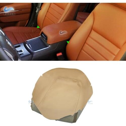For Dodge Charger 2011 2012 2013 2014 2015 2016 2017 2018 Microfiber Leather Center Control Armrest Box Cover Sticker Trim Beige