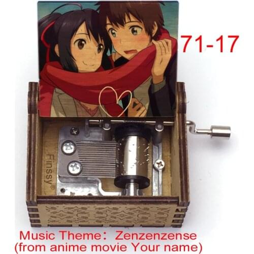 Kimi no Na wa anime Your name music Zen Zen Zense Mitsuha Tachibana Taki print wooden music box handed kids toy fans gift