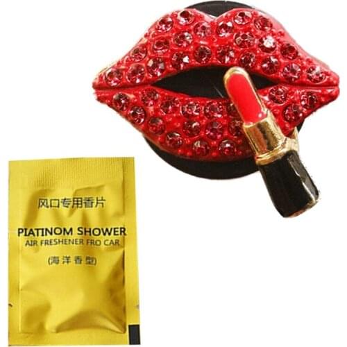 Kiss Lip Perfume Clip Car Vent Clip Ornament Automotive Air Fragrance Diffuser Vehicle Interior Decorations QW