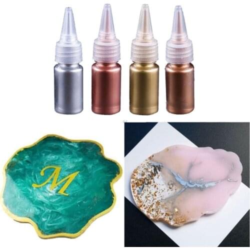 4 Colors Metal Brozne Golden Pearl Powder Epoxy Resin Colorant Glitter Marble Metallic Pigment Resin Dye Jewelry Making