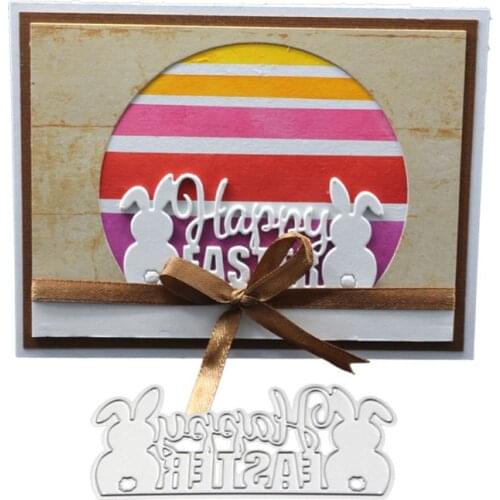 Rabbit Happy Easter Metal Cutting Dies Stencil Scrapbooking DIY Album Stamp Paper Card Embossing Decor