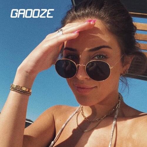 GAOOZE Round Glasses Mens Sunglasses for Women 2021 Luxury Brand Stylish Design Sun Glasses Outdoor Zonnebril Dames UV400 YJ012