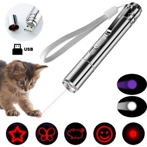 Funny Cat Light Funny Cat Chaser Toys Mini Flashlight Laser LED Pen Light Cat Light Laser Toy Pointers Pet Toys USB Rechargeable