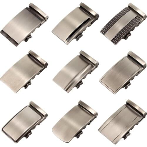 2021 Mens Simple Metal Color High Quality Alloy Ratchet Buckle Comfortable Click Automatic Buckle Metal Wire Drawing Process