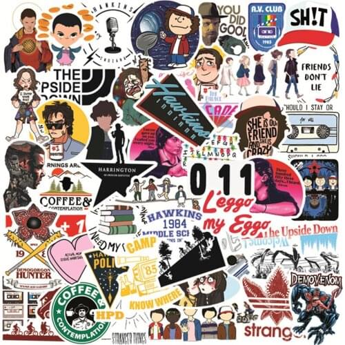 50pcs Stranger Thing3 Children Stickers Skateboard Guitar Suitcase Girls Waterproof scrapbooking Sticker Kids Graffiti