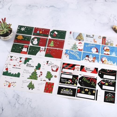 New Arrival 144pcs/120pcs Merry Christmas Tree Handmade Cake Packaging Sealing Label Kraft Sticker Baking DIY Gift Stickers